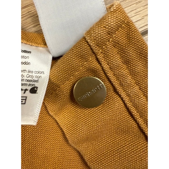 Carhartt Kids Tan Canvas Bib Overalls pants Size 12 Outdoor - Picture 5 of 13
